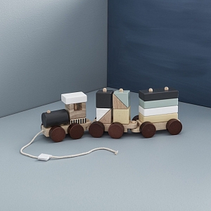 Деревянный поезд Kid's Concept с блоками, натуральный